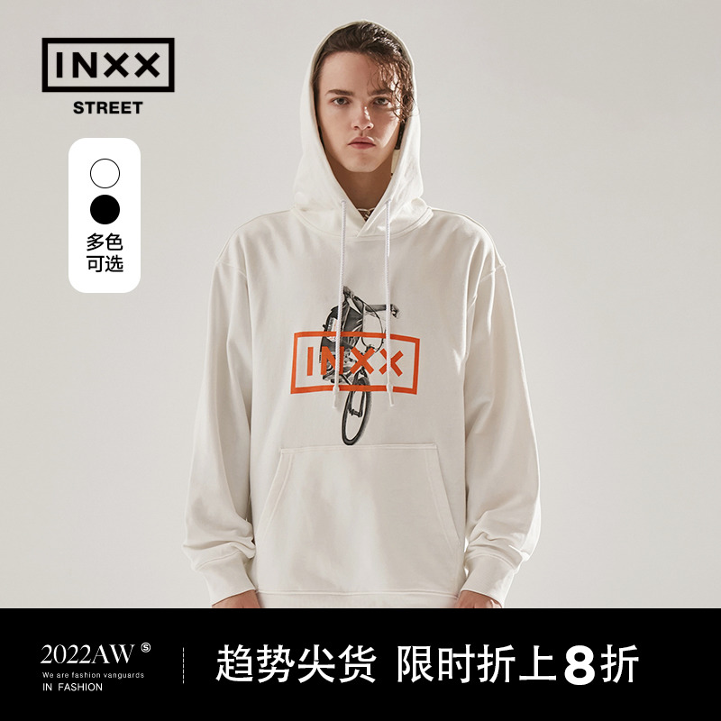 inxxstreet 漂移天堂系列潮牌秋冬休闲宽松印花连帽卫衣男女同款