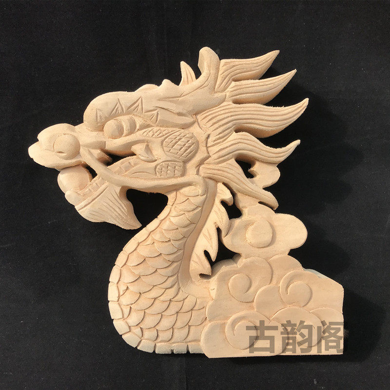 龙头东阳木雕翘头柱头亭装饰实木机手工立体雕刻木雕