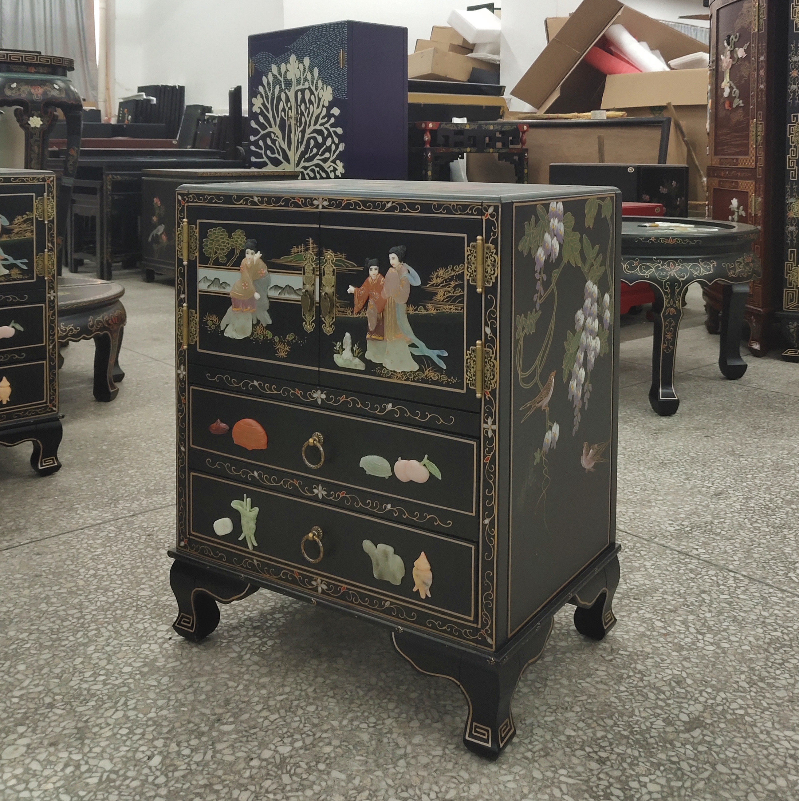 漆器家具床头柜装饰沙发玄关多功能床头柜