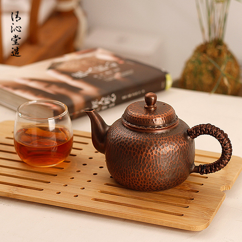 茶壶清沁堂铜壶纯铜泡茶锤纹容量西施壶煮水日茶壶