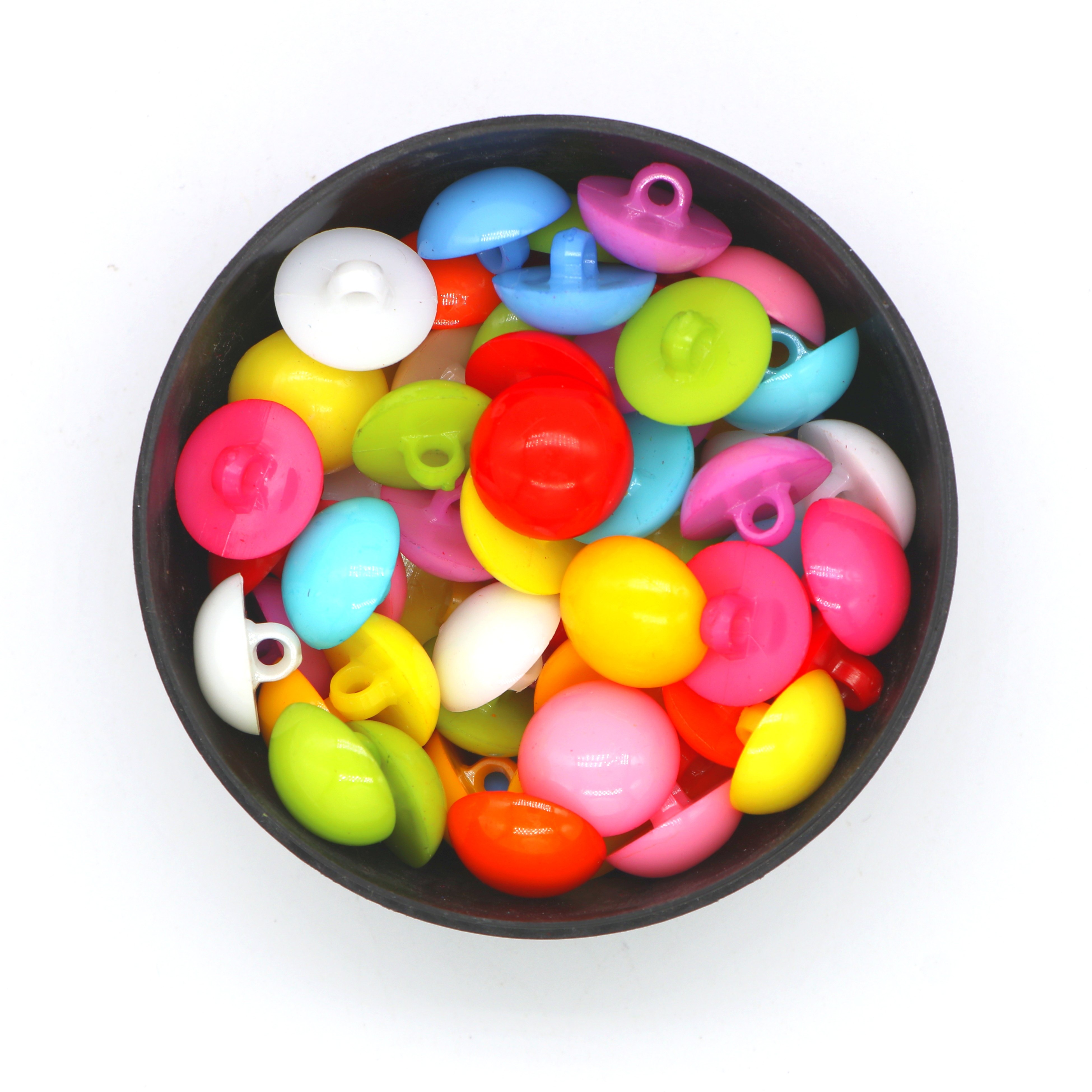 彩色蘑菇光头纽扣圆形糖果混装小号纽扣