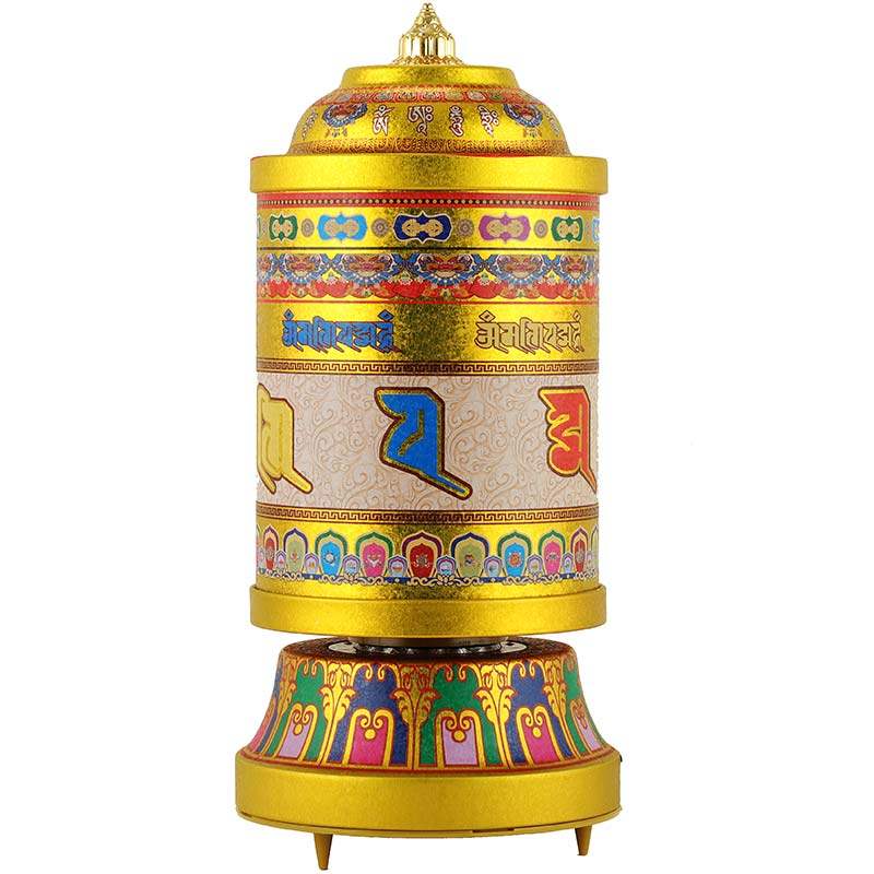 电动转经轮家用转金桶六字真言转经轮电动转筒电动家用西藏式摆件