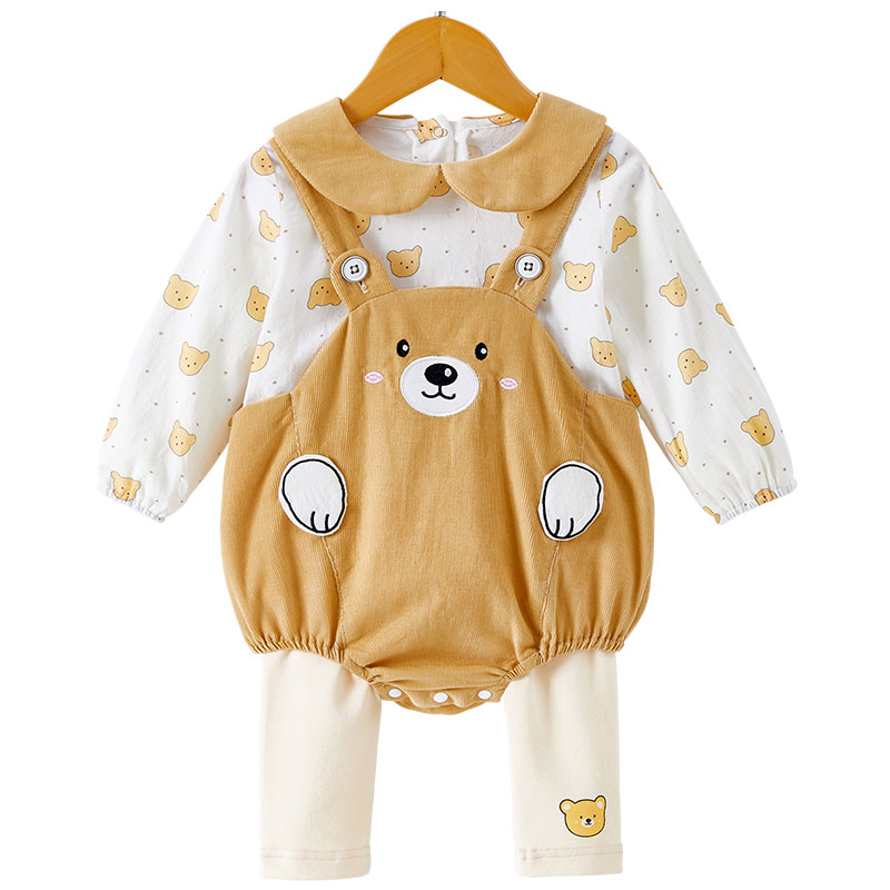 婴儿包屁衣公主春装套装连体衣可爱衣服超萌三角连身衣