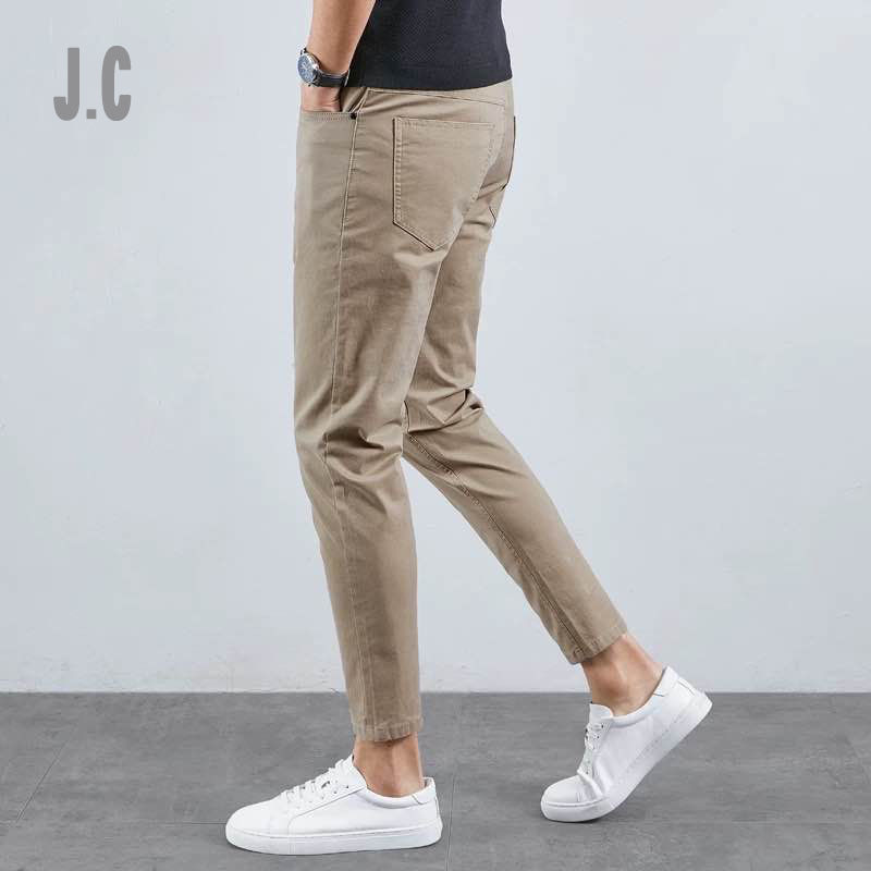 秋冬九分裤男纯棉弹力修身小脚裤韩版加绒潮流9分裤男士厚休闲裤