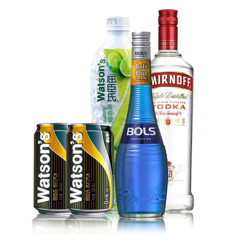 bluelagoon蓝色珊瑚礁鸡尾酒套餐夏日清爽饮品波士力娇酒