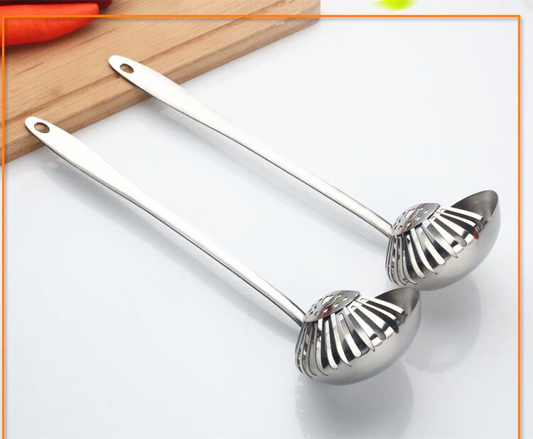 挂钩汤勺漏勺不锈钢火锅店专用用带汤漏带钩商用汤勺