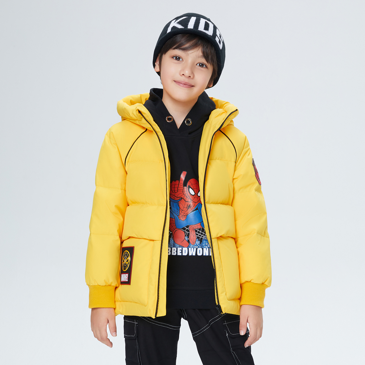 波司登童装漫威蜘蛛侠联名羽绒服2020年新品男童外套羽绒服