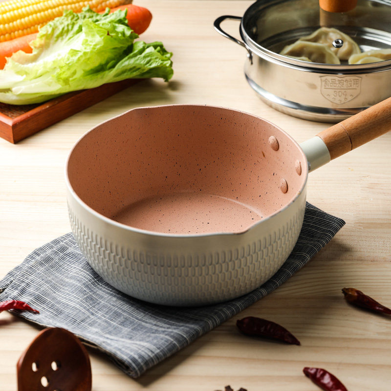舍里日式雪平锅不粘小锅子家用煮面泡面锅燃气灶电磁炉小奶锅汤锅