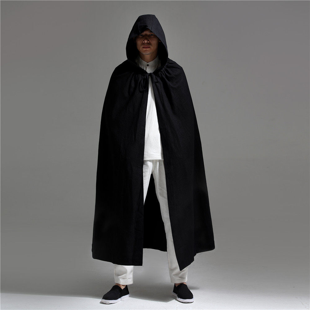 中国国风古装披风汉服男复古长款大氅风衣宽松风衣