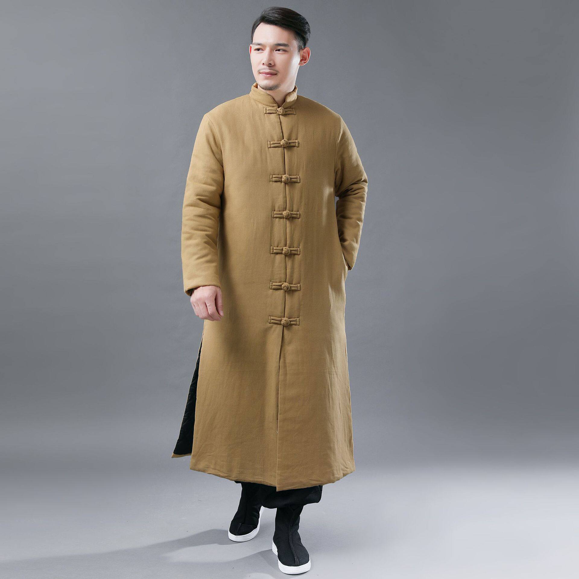 冬季中式长款棉衣中国国风唐装男式棉服民族风民族服装
