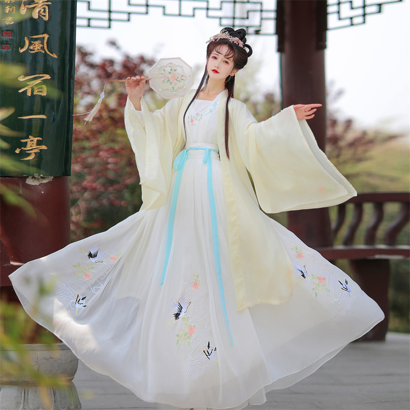 汉服女齐腰古装刺绣大袖襦裙对襟正品国风中国汉服