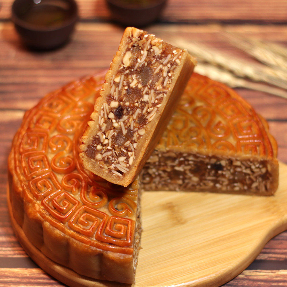 广式老式火腿伍仁金腿2斤五仁叉烧手工工大月饼