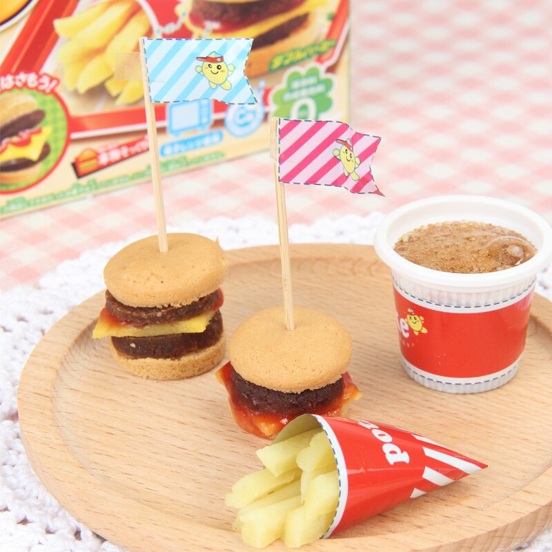 日本食玩可食小伶玩具 汉堡包迷你小玲完小林女孩曰本diy知育菓子