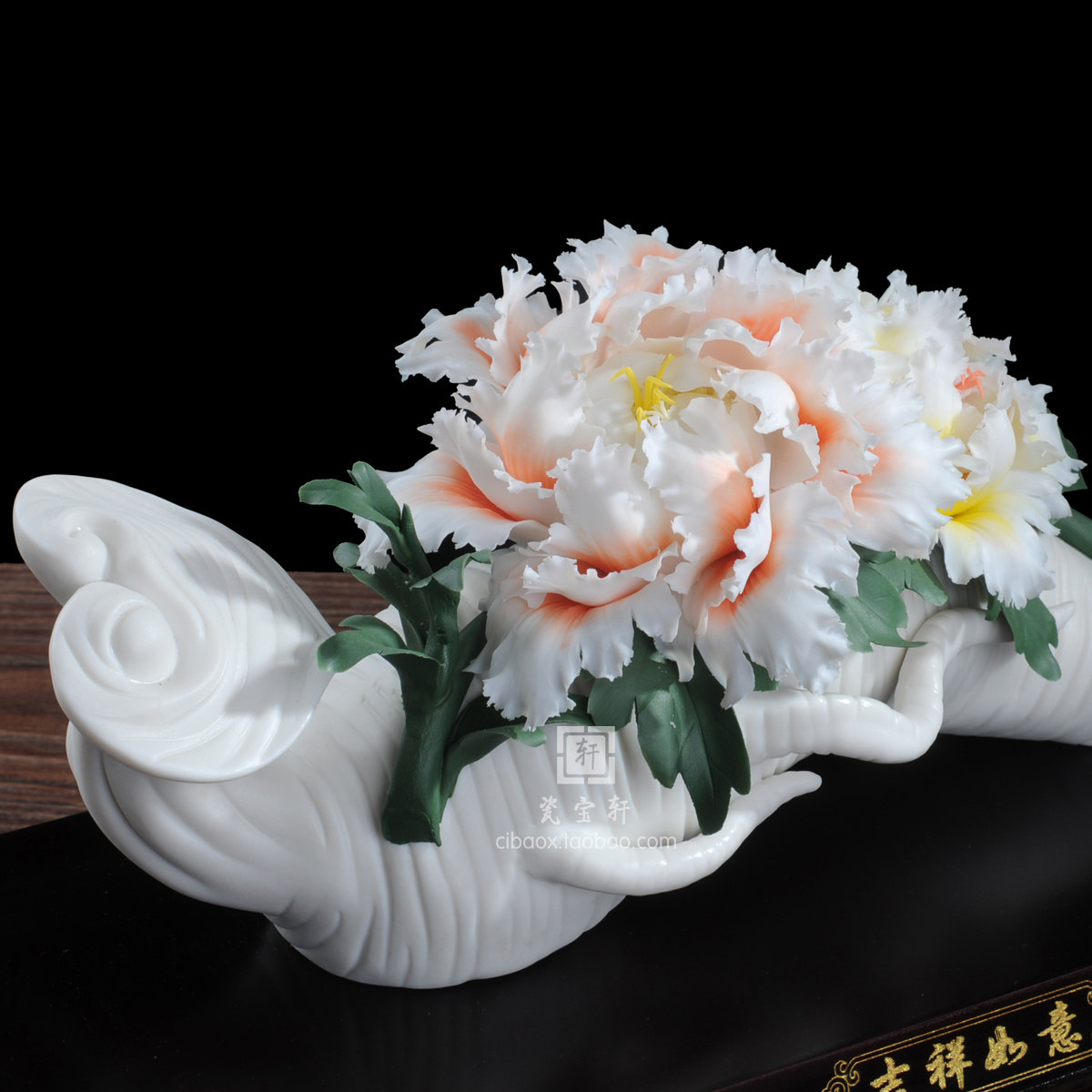 德化白瓷陶瓷花卉吉祥如意手工捏花客厅居家办公室摆件