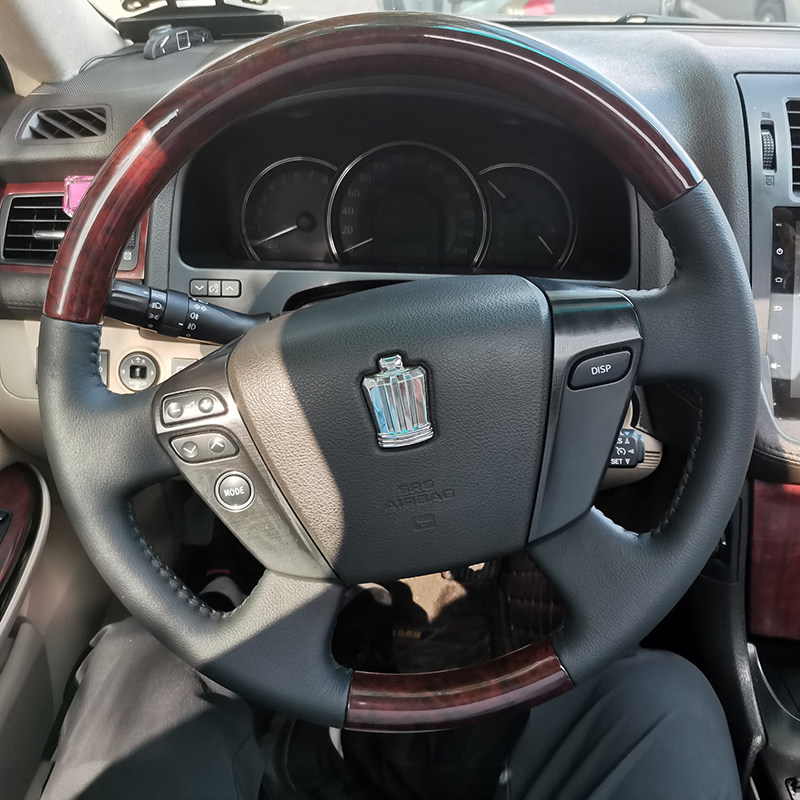 丰田12代皇冠方向盘桃木改装黑内饰十二代1413代皇冠桃木方向盘