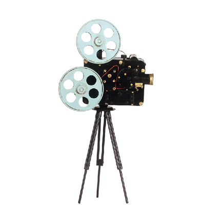 复古电影放映机模型摄影道具做旧铁艺相机摄影机家居软装摆件