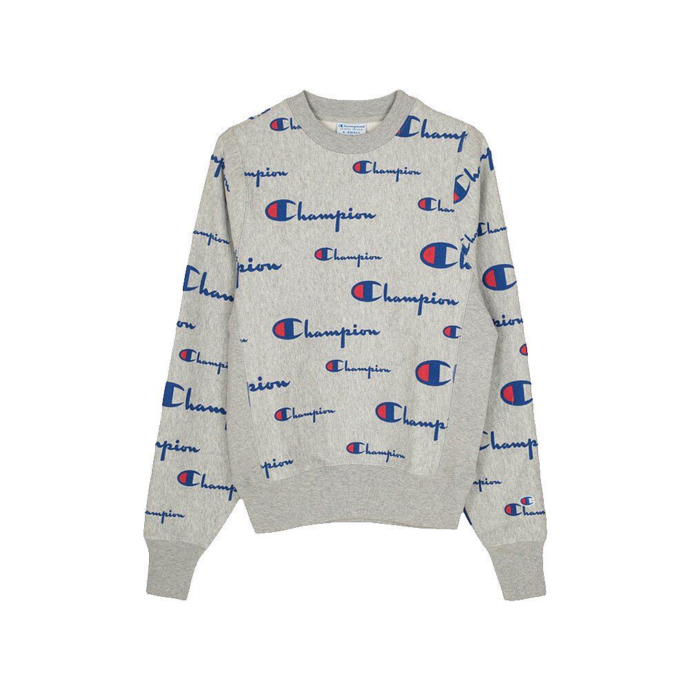 卫衣美国直邮champion长袖横排草写logo印花圆领运动卫衣