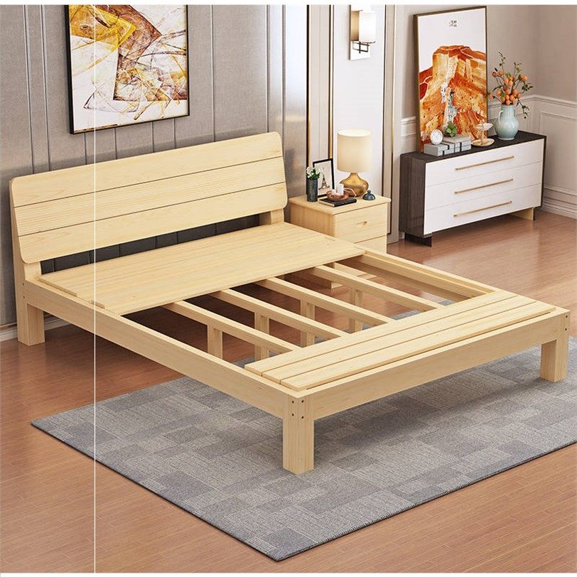 一米实木木床松木一米八双人床经济型出租房成人简易实木床