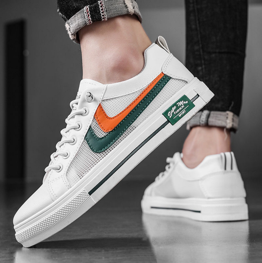 aj男鞋2022夏季新款空军一号板鞋男百搭小白鞋男士洞洞鞋