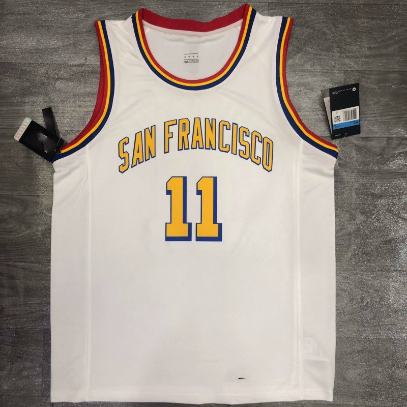 热压定制球衣篮球背心白色旧金山11号汤普森篮球服