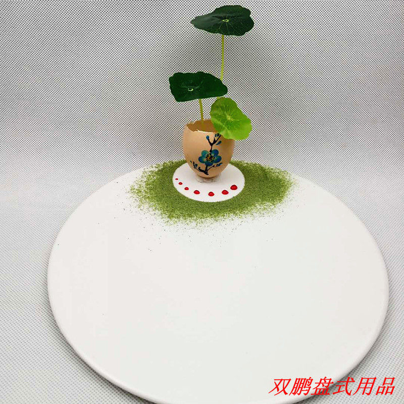 仿真厨房装饰用品新款盘式插花意境盘头摆件小荷diy模具