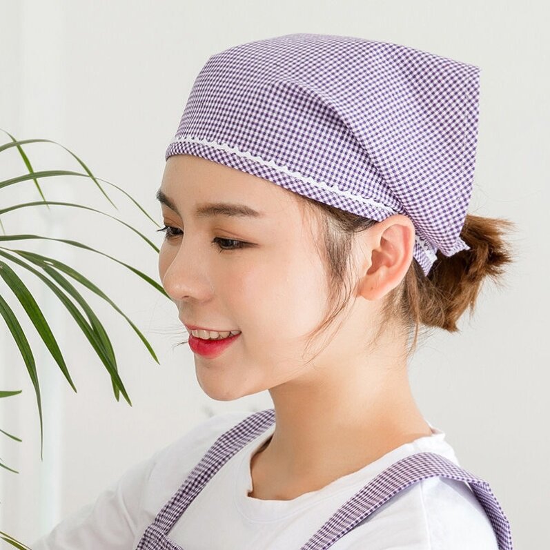 厨房帽子时尚家居厨房头巾女防油烟韩版饭店服务员工作防尘三角巾