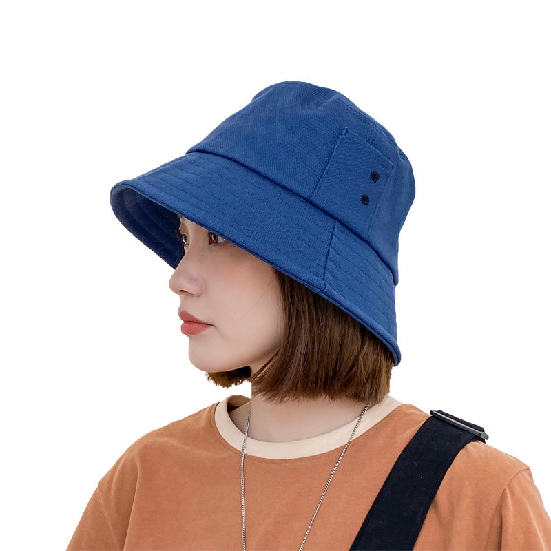 韩版纯色渔夫帽女春夏天日休闲百搭ins风盆帽子
