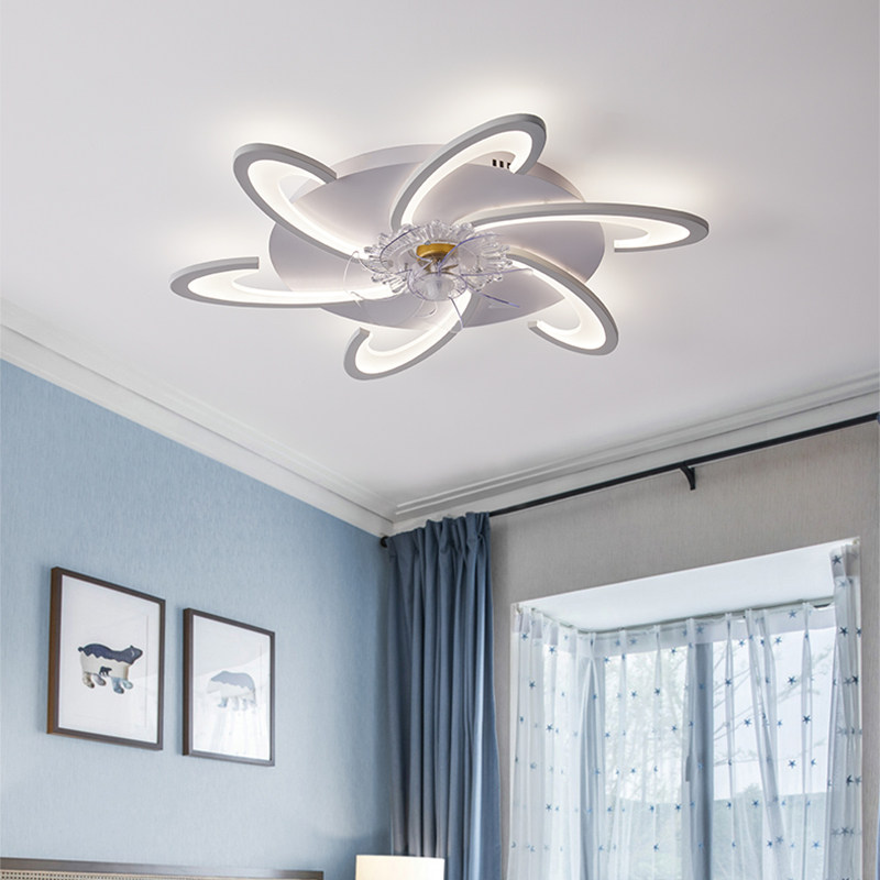 2021年新款卧室吸顶风扇灯现代简约家用北欧一体静音带电扇吊扇灯