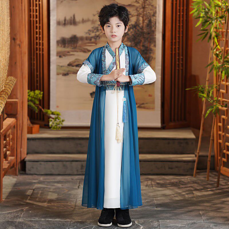 男童唐装汉服春季男孩中国国风2023新款儿童儿童演出服