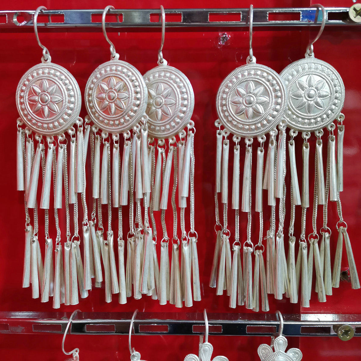 耳环彝族新款银饰凉山民间手工艺品纯银吊坠银饰品耳环