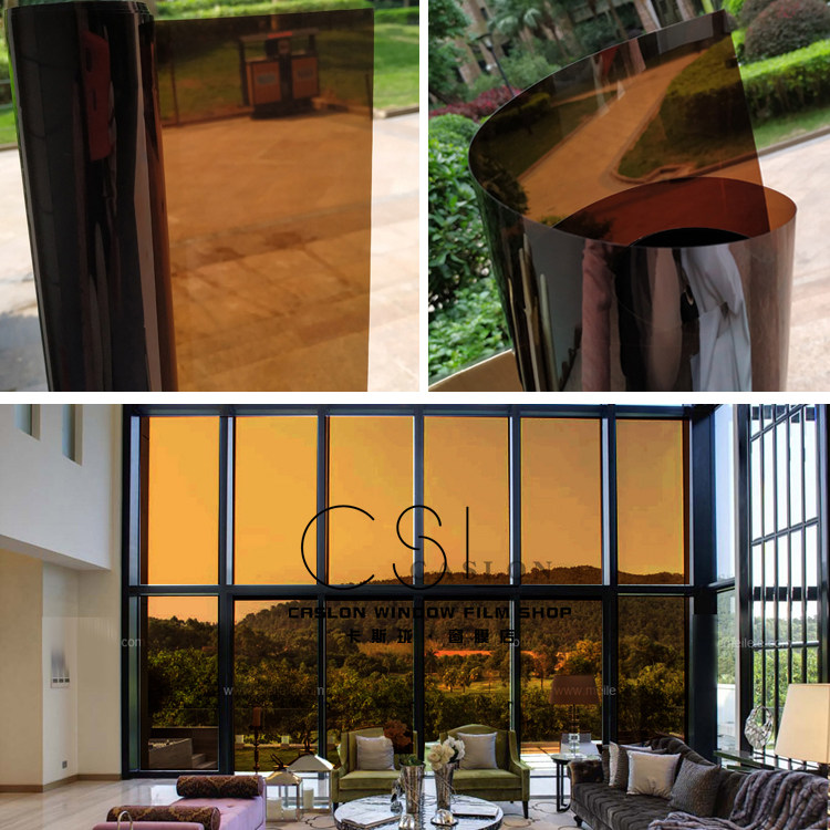 深中浅茶色玻璃贴膜咖啡厅遮光遮阳防晒窗纸棕色移门阳台家用防爆