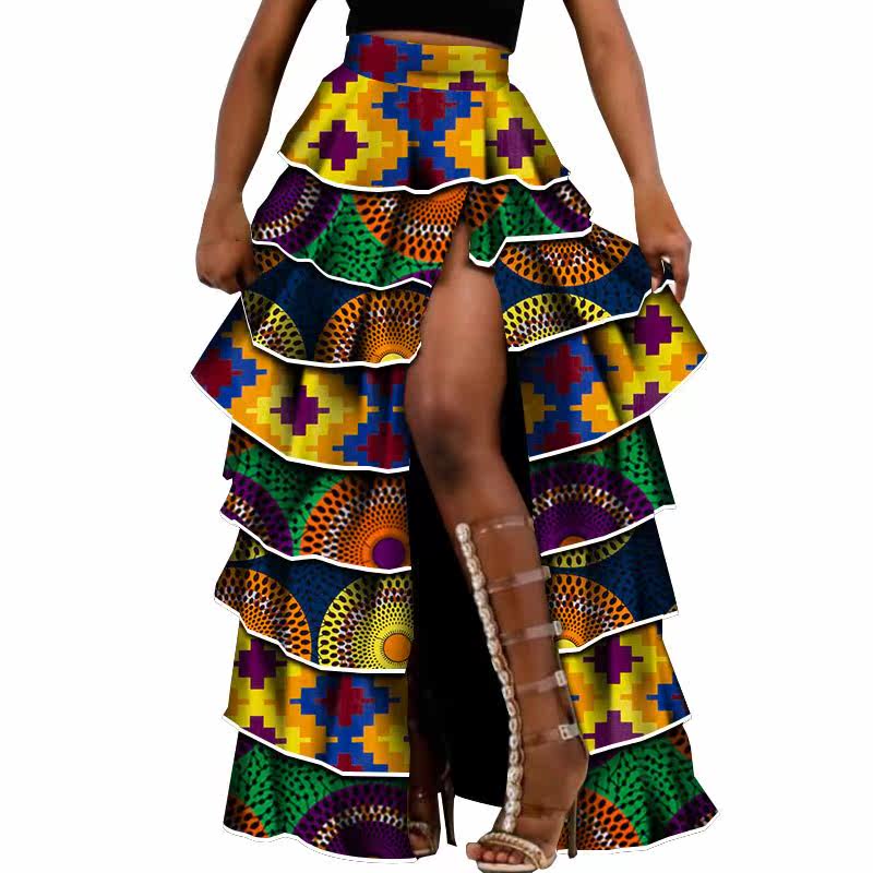 非洲半身裙棉个性蜡布印花长裙民族服饰africanskirt半身裙