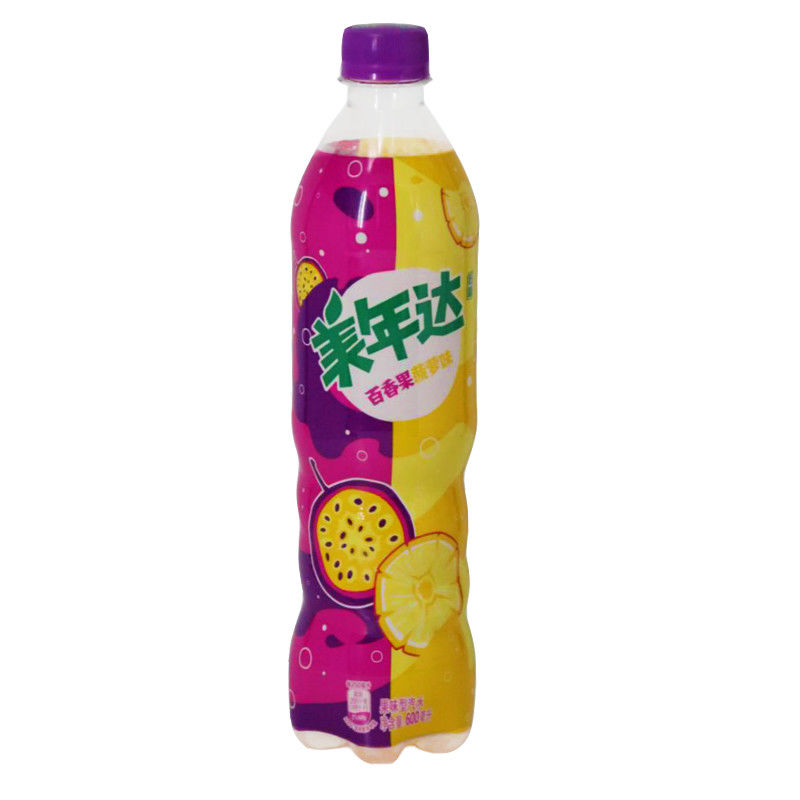 美年达百香果菠萝香蕉500ml600ml整箱果味型碳酸饮料果味
