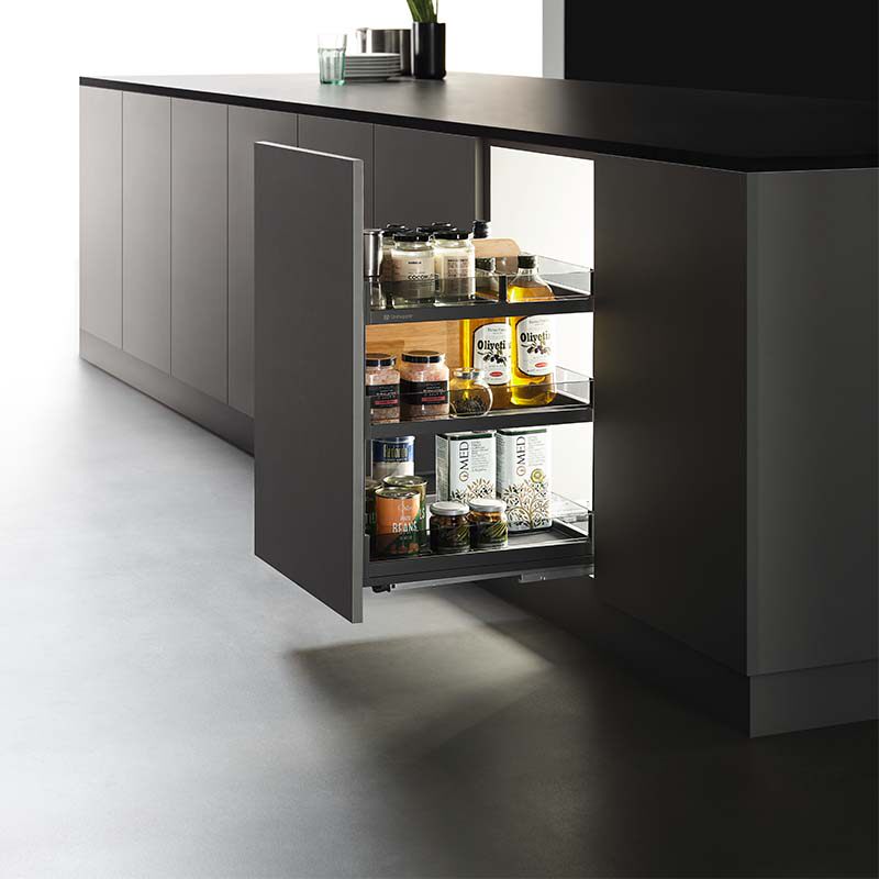 unihopper库博玻璃调味拉篮厨房抽屉收纳缓冲静音拉篮