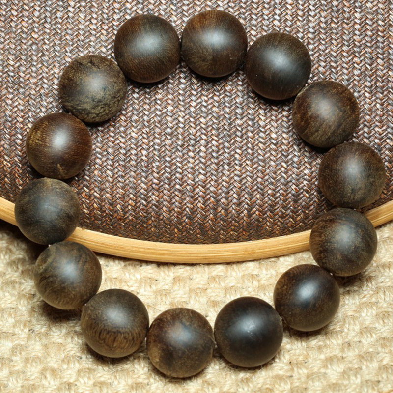惠安天然沉香16mm佛珠手串手工打磨男女情侣手串