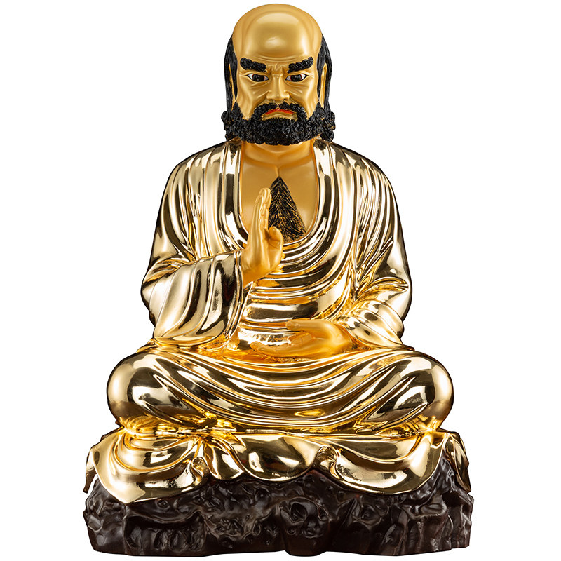 达摩佛像台湾纯铜鎏金祖师摆件禅宗始祖菩提装饰摆件