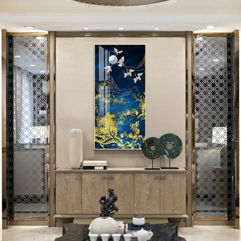 凡白瓷画华新中式创意玄关装饰画客厅现代装饰画