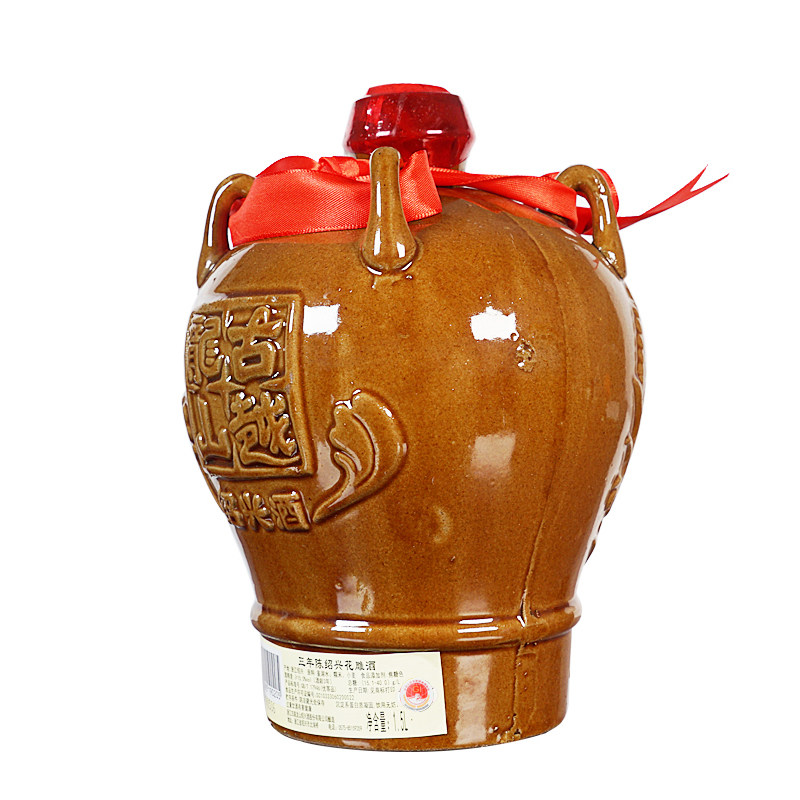 绍兴古越龙山米酒糯米1.5l花雕坛装半干陈半干三年传统黄酒