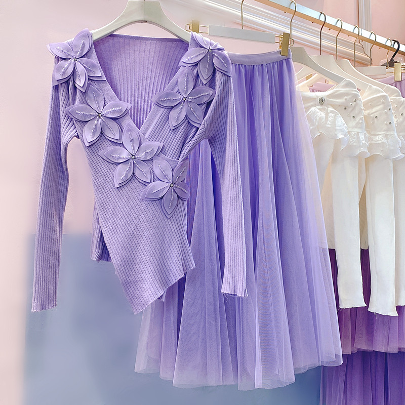 网红紫色纱裙长裙超仙百搭网纱半身裙大摆裙子修身显瘦百搭长裙