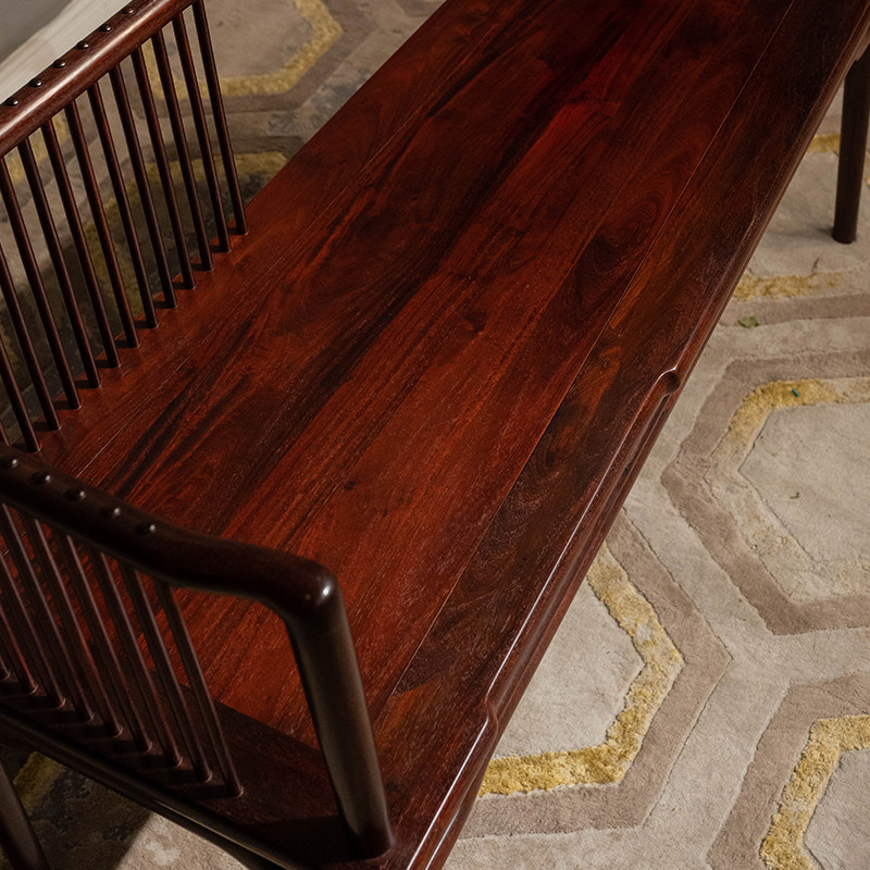 紫檀直棂长椅中式古典家具收藏印度小叶紫檀椅子