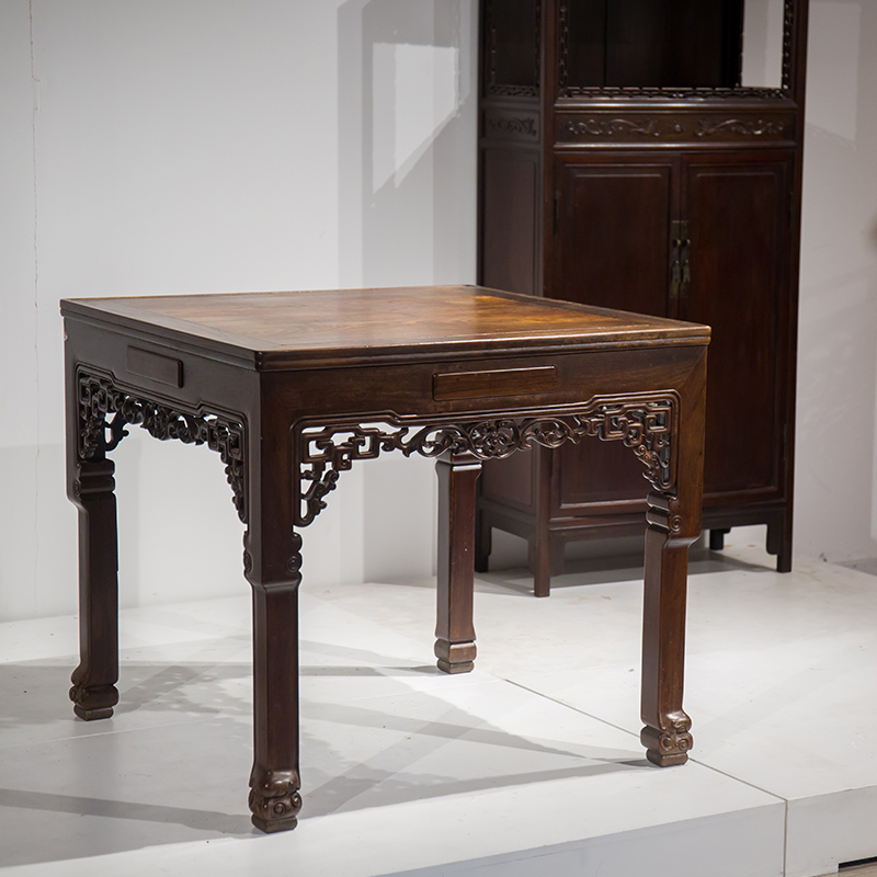 红木雅然文化清代八仙桌中式古典家具老家家具收藏摆件