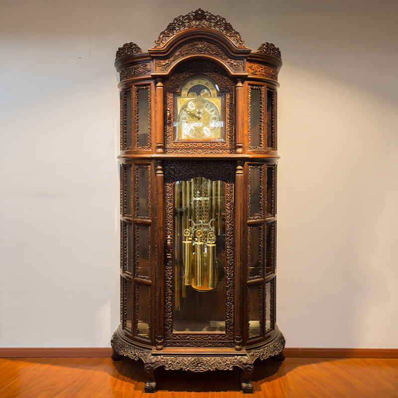 二十世纪小叶紫檀西番落地钟欧美实木机械中式摆钟台钟