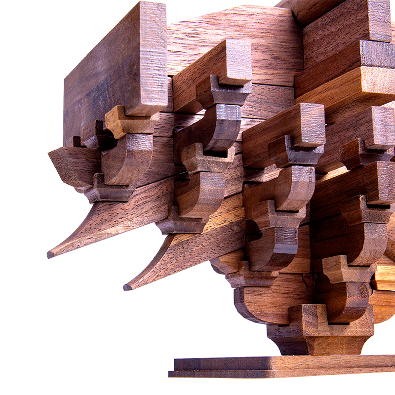 新款宋式六铺作柱头斗拱10斗教具实木古建筑榫卯场景