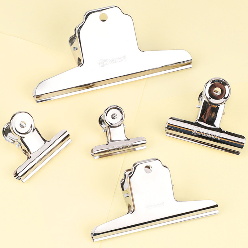 54个不锈钢夹子文具山型夹固定本子大号加厚铁夹子美术素描画板夹办公