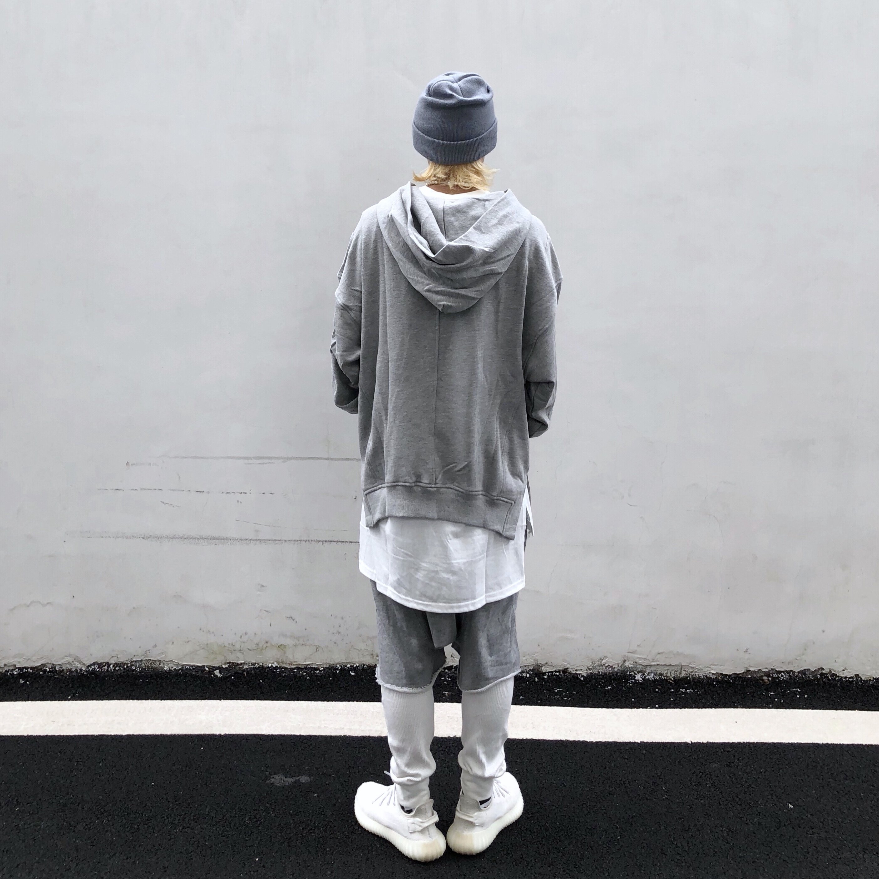 a chock 欧美街头fog第四季主线经典纯色开叉oversize连帽卫衣男