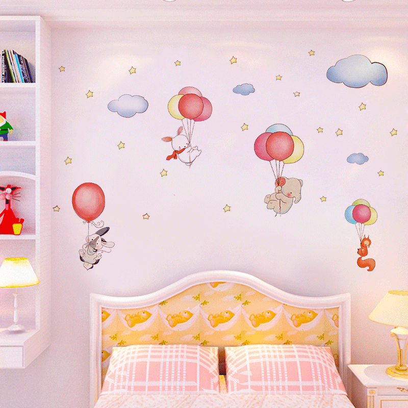贴纸儿童壁画创意装饰图案可爱卡通房间床头墙贴
