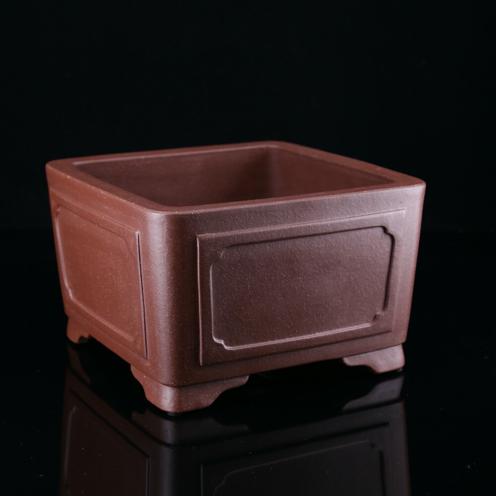 优质紫泥做工精细韵味好四方奎面奎线名家冯长根紫砂盆景盆