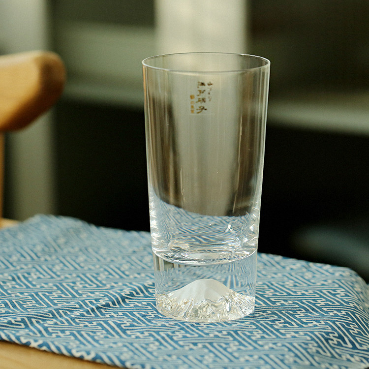 江户硝子富士山杯日本进口礼盒装情侣对杯酒杯玻璃杯网红款