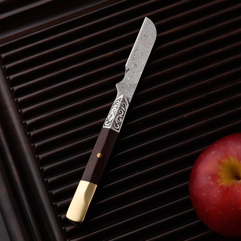 从简家用水果不锈钢香刀大马士革普洱专用茶刀开刃茶道