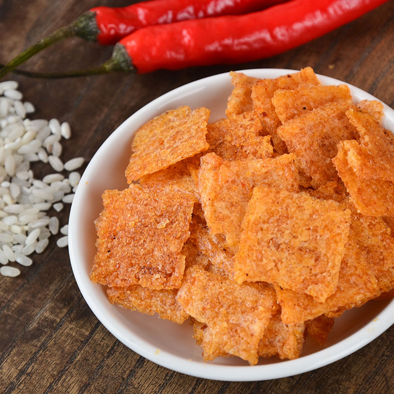 锅巴宣城泾县特产云岭辣子辣酱蟹黄膨化食品